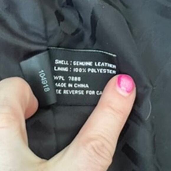 Women's Jones New York black genuine leather jacket size Large, zipper damaged - Picture 10 of 12